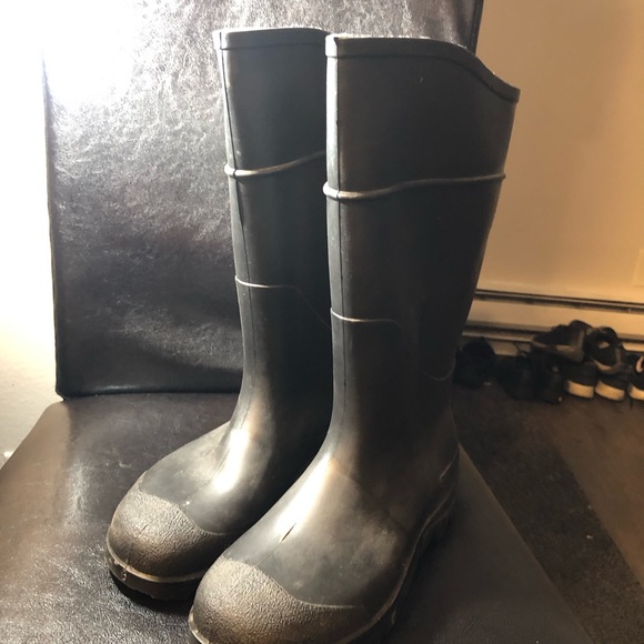 Servus Unisex’s Black Rubber Rain Boots / Men's Size 6/Women's Size 8 - Picture 3 of 10